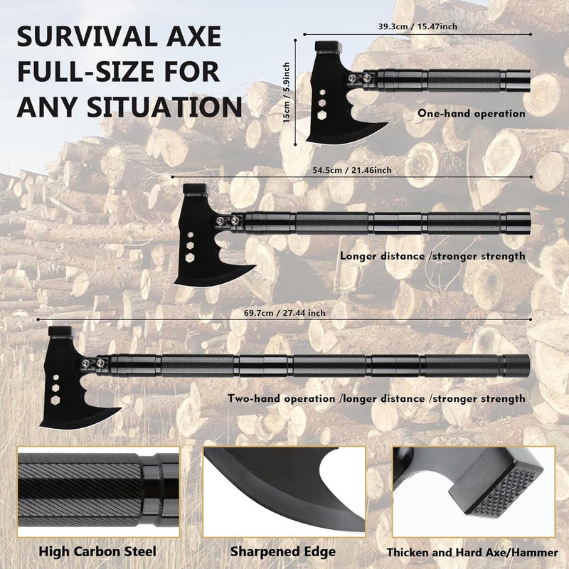 aiGear Camping Shovel Axe Outdoor Survival Tool Set for Camping Hiking Backpacking Men Survival Emergency(CSA-5935) - Image 4